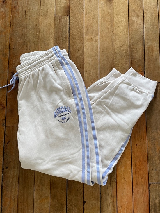 adidas Pants - Adidas VRCT joggers- cream and lilac- Medium
